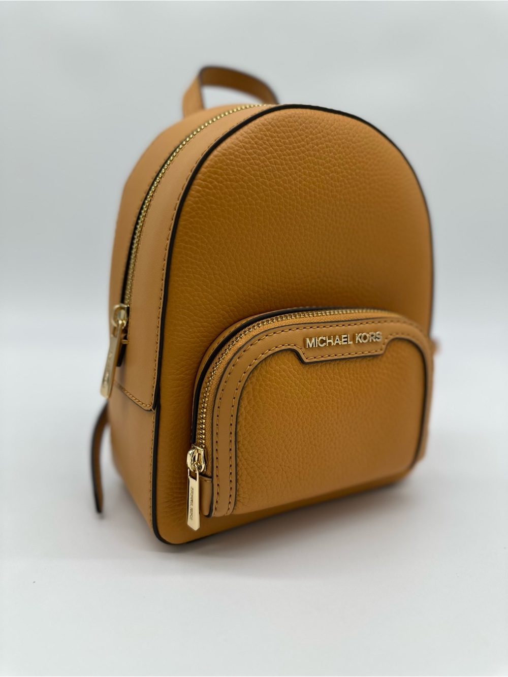Michael Kors Mini Backpack in Camel Brown with Gold Hardware